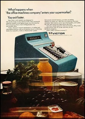 1966 Victor Cash Register Supermarket Vintage Advertisement Print Art Ad J101 • $9.56