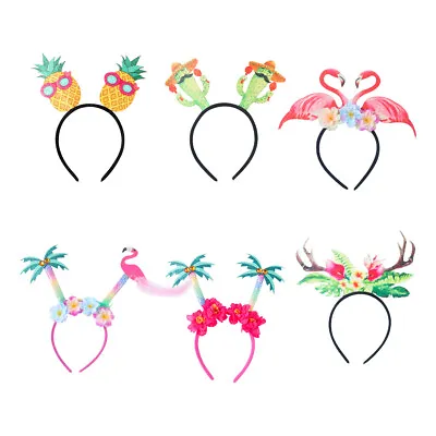 £3.59 • Buy Hawaiian Headband Plastic Flamingo Pineapple Beach HairBand Luau Party Decor