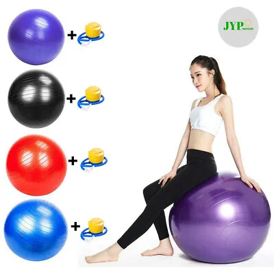 $15.30 • Buy Blue Exercise Workout Yoga Ball - Fitness Pilates Sculpting Balance Include Pump