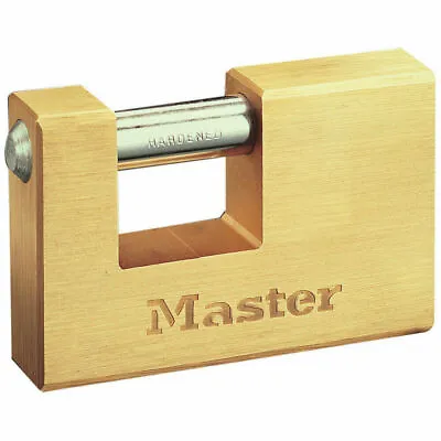 Master Lock MLK606 D Rectangular 63mm Solid Brass Body Shutter Padlock Free Post • £6.98