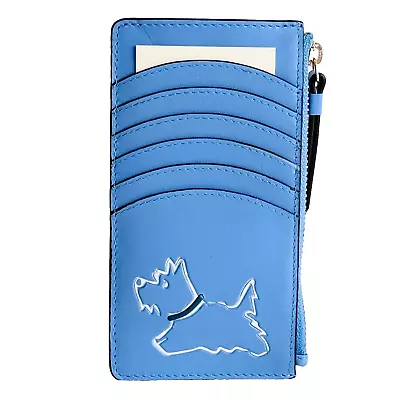 Radley Walkies Blue Leather Card Coin Purse With Dust Bag -New With Tags RRP £49 • £32.50