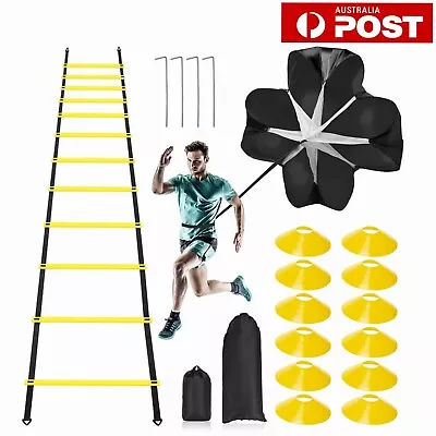 Speed Agility Ladder Training Kits Soccer Football Sports Footwork Equipment Set • $45.99