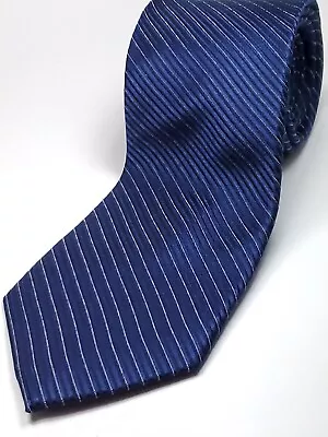 MICHAEL KORS 100% Silk Tie Men's Blue Silver White Sparkle Striped Necktie NEW • $11.99