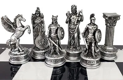 Greek Mythology Olympus Gods Chess Men Set Pewter & Bronze Color -NO Board • $95