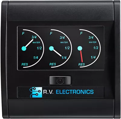 RV Electronics LCD BLACK Triple Tank Water Level Indicator Gauge For Caravans • $116.90