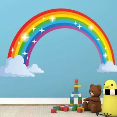 Removable Nursery Wall Decal Stickers Rainbow Wall Sticker Colourful* • $11.76