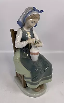 $55 • Buy Lladro Flower Harmony Figurine Porcelain Figurine, 8 1/4  Tall, 3 1/2  W