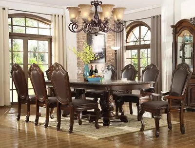 Dining Room 7Pc Traditional Dining Table And Chairs Set Solid Wood Cherry Finish • $2175