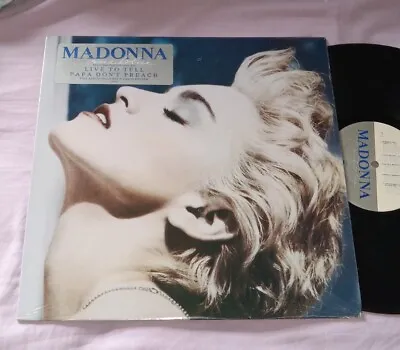 MADONNA True Blue  LP With  SHRINK HYPE STICKER POSTER EXCELLENT  • $26.21