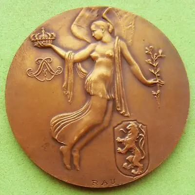 Art Deco Angel With Crown 1830-1930 Belgium Bronze Medal By RAU & FISCH & CO! • $29.99