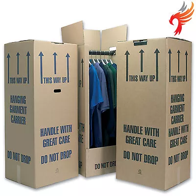 Wardrobe Boxes DOUBLE WALL Cardboard Removal & Storage - Choose Your Quantity  • £25.75