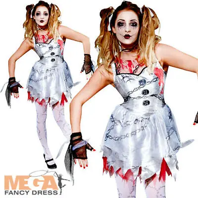 £22.49 • Buy Zombie Voodoo Doll Ladies Fancy Dress Halloween Ragdoll Womens Adult Costume 