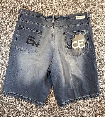 Enyce Sean Combs Co Men's Shorts Size 48 Denim Jean Long Baggy Shorts Hip Hop • $24.99