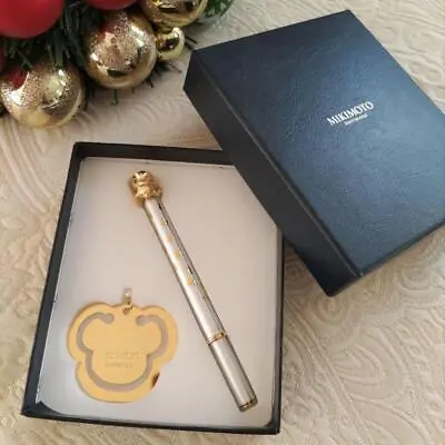 MIKIMOTO Ballpoint Pen Limited Teddy Bear Bookmarker Set Pearl Silver Gold Box • $99
