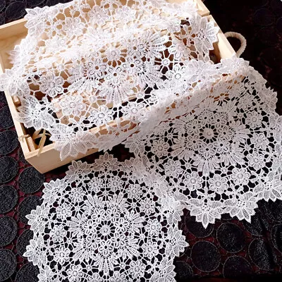 Round Cotton Crochet Lace Doily Handmade Placemat Flower Coaster Mat 20/30/40CM • £2.39