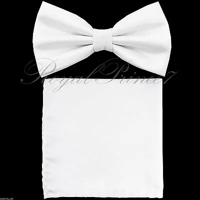 Men's Butterfly Pre-tied Bow Tie And Pocket Square Hankie Set Wedding Party Prom • $11.39