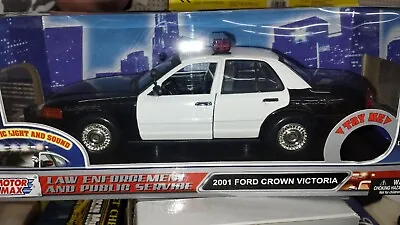 Motormax 1:18 2001 Ford Crown Victoria Police Light & Sound Unmarked 73991 73992 • $128