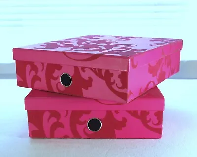 £9.50 • Buy Pink Storage Boxes Lidded Fushia Flocked Stationery Craft Box A4 PAPERCHASE, 2.