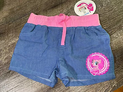 My Little Pony Girls Shorts Sz S 6/6x Chambray Jean Shorts Nwt Pinky Pie • $23.99