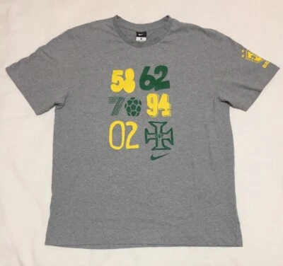 $14.96 • Buy Nike CBF Brasil Championship Years 58 62 70 94 02 Mens XL Gray Organic Cotton