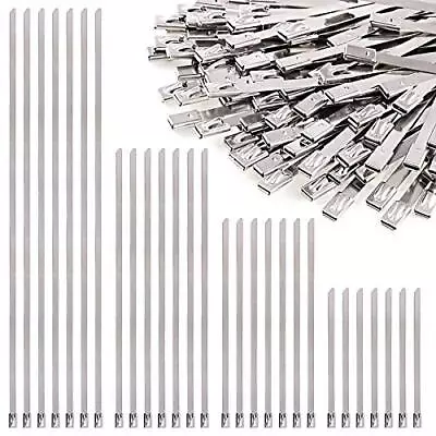 30pcs 304 Stainless Steel Zip Ties Exhaust Wrap Coated Locking Metal Cable Zip T • $14.24