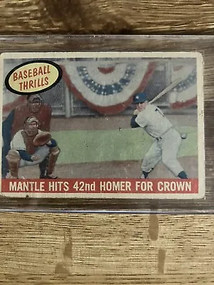 1959 Topps Mickey Mantle Homer For The Crown #461 In Great Condition In Casing • $41.05