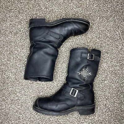 Harley-Davidson 91066 Logger Conductor Leather Motorcycle Boots Mens Size 12 W • $59.99