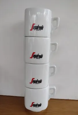 4 Cups SEGAFREDO ZANETTI Mugs Italian Coffee Cappuccino Tea Stackable White • £40