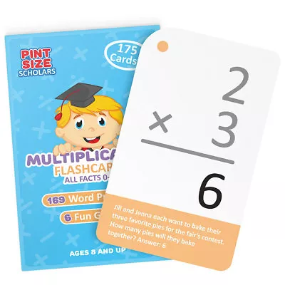 Multiplication Flashcards 175 Cards For Kids Math Learning Word Problems Games • $27.99