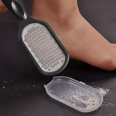 Foot File Hard Dead Skin Callus Remover Rasp Scraper Scrubber W/ Flakes Storage • £3.65