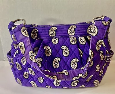 Vera Bradley Simply Violet Purse Purple Paisley Shoulder Bag Magnetic Closure • $11.16