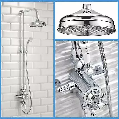 £199.95 • Buy Edwardian Traditional Shower Dual Exposed Chrome Thermostatic Shower Mixer Valve