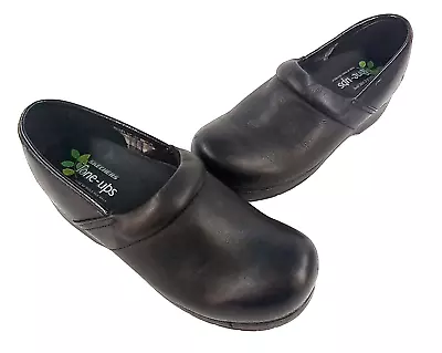 SKECHERS Tone Ups Black Leather Womens Clogs Slip On Shoes Size 8 • $16.98