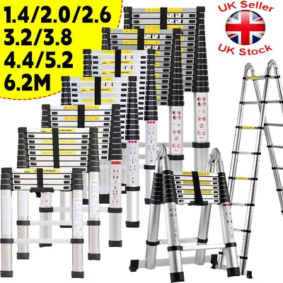 Heavy Duty Multi-Purpose Aluminium Telescopic Folding Ladder Extendable Step • £43.97