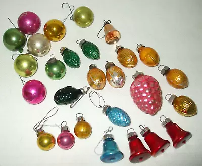 Lot Miniature Antique Glass Christmas Ornaments Fish Nuts Bells W. Germany+ • $19.99