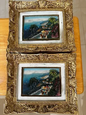 Pair Of 3D Wall Mount Mediteranian Landscape Decorations - 11x9 Inches - Solid • $9.50