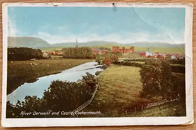 DERWENT & CASTLE COCKERMOUTH Vintage 1934 HUDDART Colourised Photo Postcard • £1.95