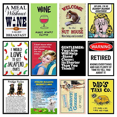 Funny Retro Metal Signs/Plaques Cool Novelty Gift Quotes 14 • £8.36