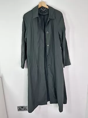 Zara Women’s Rain Coat Mac XS Green Grey Lightweight With Pockets Long Coat • £10.99