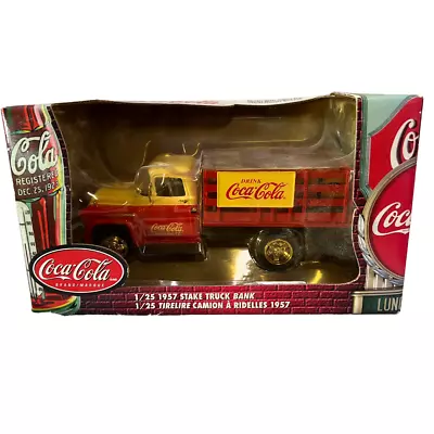 Coca Cola 1957 STAKE TRUCK BANK 1:25 Scale Die Cast Replica Toy Banks Vintage • $62.99