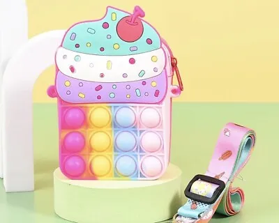 £7.99 • Buy Fidget Toy Pop Popper Crossbody Bag Cupcake Push It Poppet Shoulder Handbag