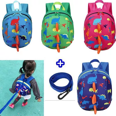 £4.89 • Buy Cartoon Toddler Dinosaur Safety Harness Strap Bag Backpack With Reins For Kid UK