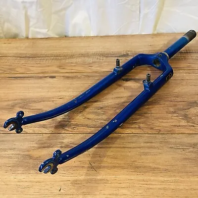 Vintage 80s 1-inch 1” Threaded Miyata Ridge Runner Rigid Fork Wide Crown Blue • $149.99