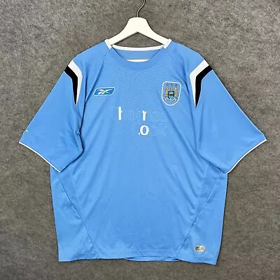 Manchester City Shirt Mens Extra Large Blue Reebok Home Jersey Thomas Cook 2004 • £24.99