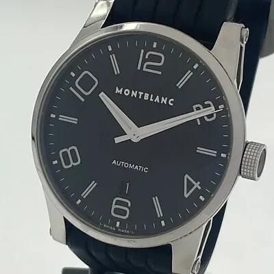 MONTBLANC Time Walker Date 7070 Automatic 42mm Men's Watch Stainless Steel Black • $694.45