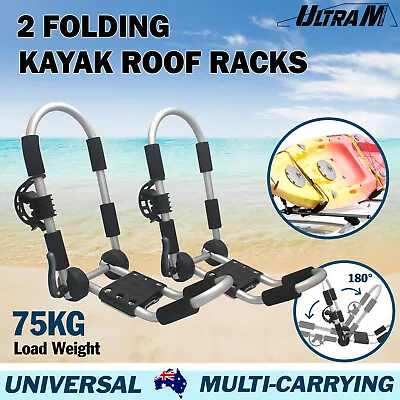 Universal Kayak Carrier Canoe Watercraft Roof Rack Folding Aluminum 2 J-Bar Pair • $69