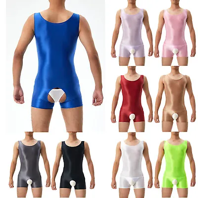 Mens Jumpsuit Clubwear Leotard Nightclub Underwear Wrestling Singlet Bodysuit • $12.87