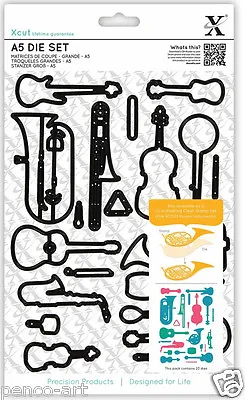 23pc Xcut Die Set Musical Instrument Music Dies Guitar Saxophone Violin Trombone • £8.99