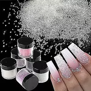 Pixie Crystals For Nails 6 Bottles Micro Caviar Nail Beads Caviar Beads-6 Boxes • $14.16