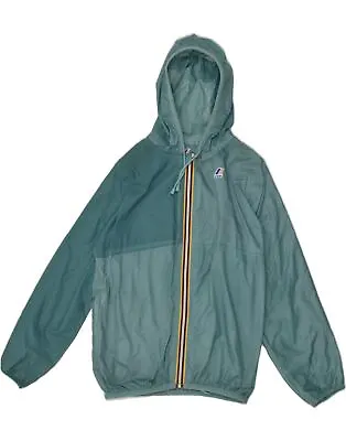 K-WAY Womens Hooded Rain Jacket UK 8 Small Blue Polyester AO43 • $24.53